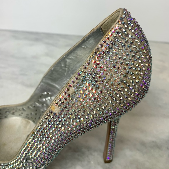 Francesco Sacco Embellished Silver Raso Argento 1811 Pumps - Picture 12 of 16